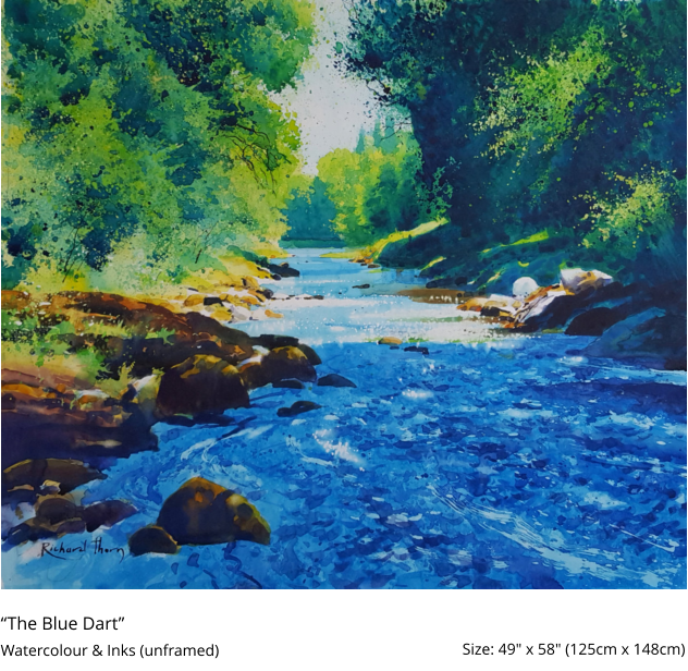 “The Blue Dart”  Watercolour & Inks (unframed)	 Size: 49" x 58" (125cm x 148cm)